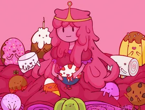 Princess Bubblegum With Candy People Wallpaper