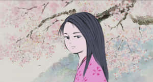 Princess Kaguya Surrounded By Colorful Sparkles In A Dreamy Forest Wallpaper