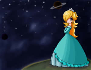 Princess Rosalina Striking An Elegant Pose In Her Cosmic Attire Wallpaper