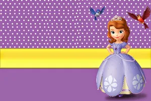 Princess Sofia With Red Blue Birds Wallpaper