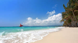 Pristine Beauty Of White Beach, Boracay, Philippines Wallpaper