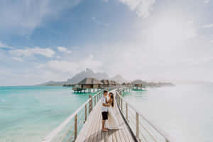 Pristine Bora Bora Beach Paradise Wallpaper