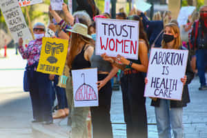 Pro-abortion Handmade Placards Wallpaper