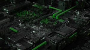 Processor Chip Acid Green Wallpaper