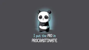 Procrastinate Panda Humor Wallpaper