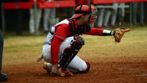 Professional Baseball Glove On Field Wallpaper