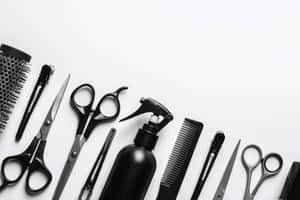 Professional Hair Styling Tools Top View Wallpaper