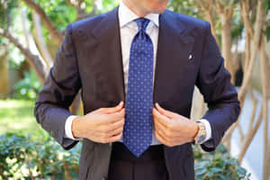 Professional Man Navy Blue Polka Dot Tie Wallpaper