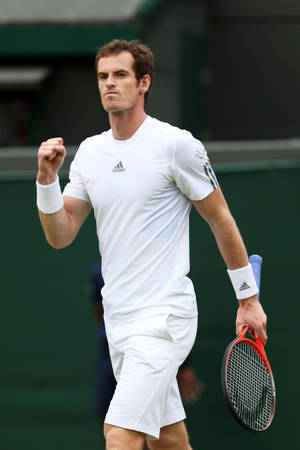 Professional Tennis Player, Andy Murray, Dressed In Full Adidas Sportswear Wallpaper