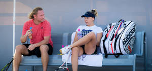 Professional Tennis Player Anett Kontaveit Relaxing Off Court Wallpaper