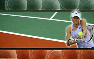 Professional Tennis Player Maria Kirilenko During A Game Wallpaper