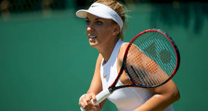 Professional Tennis Player, Sabine Lisicki On The Court Wallpaper