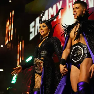 Professional Wrestler, Sammy Guevara, Posing With Tay Melo. Wallpaper