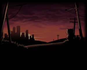 Project Zomboid Cat Watching Sunset Wallpaper