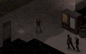 Project Zomboid Rainy Zombie Encounter Wallpaper