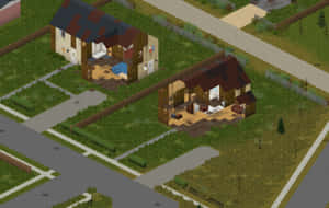 Project Zomboid Suburban Houses Wallpaper