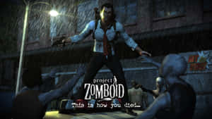 Project Zomboid Survivor Facing Zombies Wallpaper