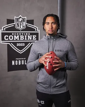 Prospective N F L Playerat Scouting Combine2023 Wallpaper