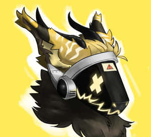 Protogen On Yellow Wallpaper