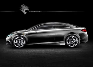 Proton Car Driving Under A Cloudy Sky In A Mountainous Landscape Wallpaper