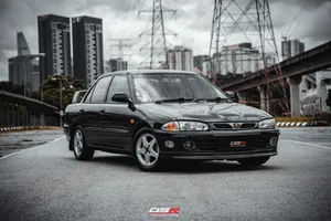 Proton Wira Black Cityscape Wallpaper