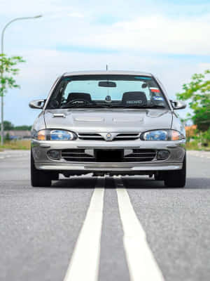 Proton Wira Silver Model On Road Wallpaper