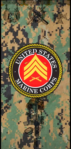 Proud United States Marine At Attention Wallpaper