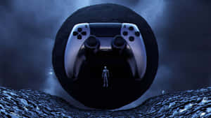 Ps5 Controller In Dark Sphere Wallpaper