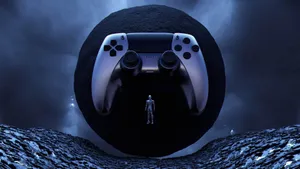 Ps5 Controller In Dark Sphere Wallpaper