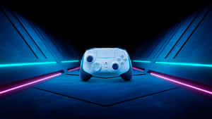 Ps5 Controller In Futuristic Setting Wallpaper