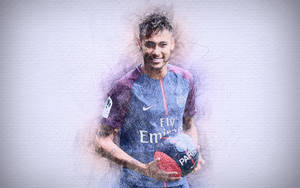 Psg Neymar Sketch Fanart Wallpaper