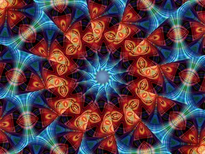 Psychedelic Fractal Art: A Journey Through Dimensions Wallpaper