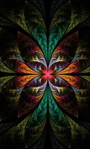 Psychedelic Fractals In Vibrant Hues Wallpaper