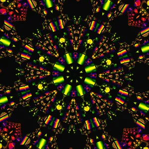 Psychedelic Kaleidoscope Fractal Pattern Wallpaper