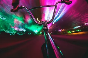 Psychedelic Neon Lights Illuminating The Night Wallpaper