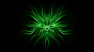 Psychedelic Weed Green Art Wallpaper