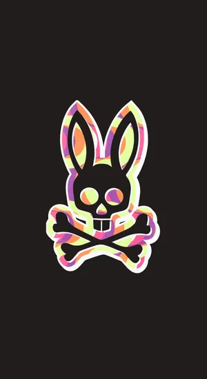 Psycho Bunny Colorful Skull Logo Wallpaper