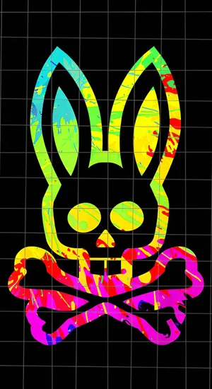 Psycho Bunny Colorful Skull Logo Wallpaper