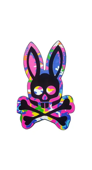Psycho Bunny Colorful Skull Logo Wallpaper