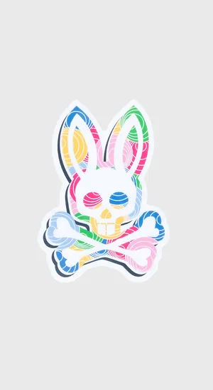 Psycho Bunny Colorful Skull Logo Wallpaper
