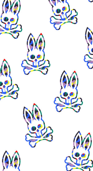 Psycho Bunny Colorful Skull Pattern Wallpaper