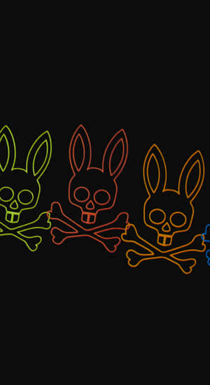 Psycho Bunny Neon Skull Logo Wallpaper