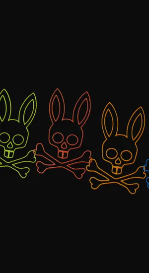 Psycho Bunny Neon Skull Logo Wallpaper