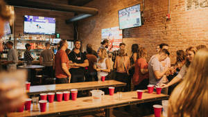 Pub Crowded Party Room Photography Wallpaper