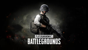 Pubg Battlegrounds Logo With A Man In A Helmet Wallpaper