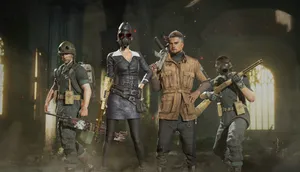 Pubg Characters Together 1366x768 Wallpaper
