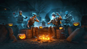 Pubg Squad Halloweek Bonfire Wallpaper