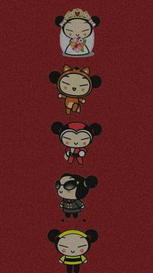 Pucca In Different Outfits Wallpaper