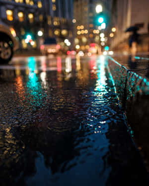 Puddle Rain 4k Wallpaper