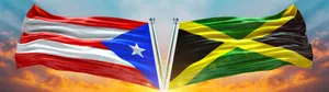 Puerto Rican Flag Beside Jamaican Flag Wallpaper